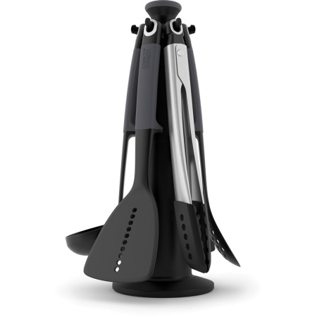 Набор из 6 кухонных инструментов Elevate с щипцами на подставке, серый - 10151 Joseph Joseph детальная картинка 