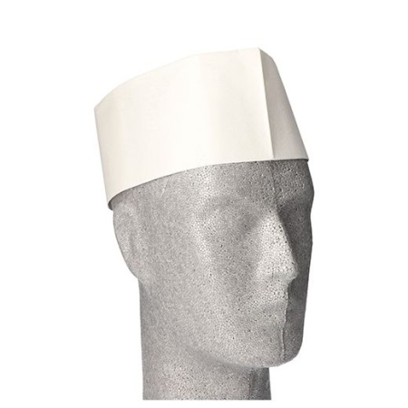 Одноразовая шапочка повара - размер 55-62 - белая, 100шт детальная картинка 