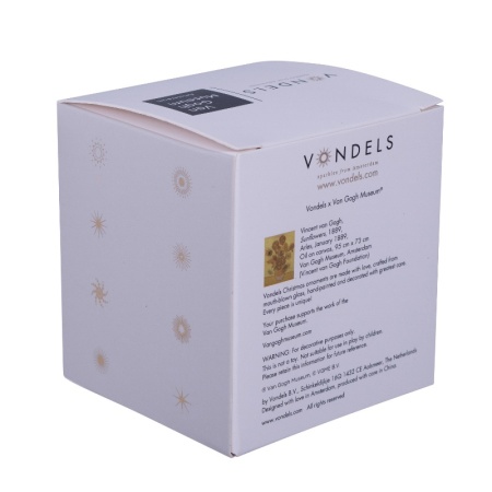 Новогоднее украшение из стекла Vondels "Цветущий миндаль Ван Гога" 8см - в подарочной упаковке детальная картинка 