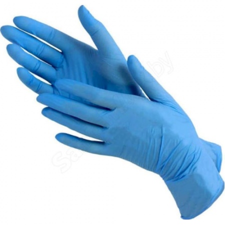 Перчатки нитриловые M голубые, 100шт детальная картинка 