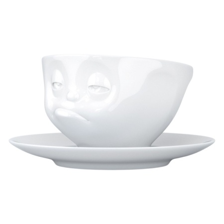 Чашка с блюдцем 200мл Tassen Snoozy белая детальная картинка 