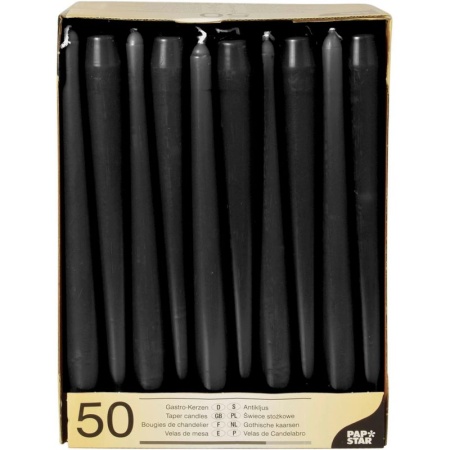 Свеча черная Ø22мм 25см, 50шт детальная картинка 