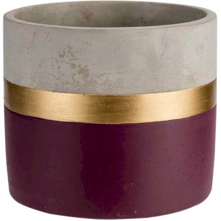 Ваза для цветов 13.8х13.8х(h)11.5см GOLD METTALIC LINE EGGPLANT детальная картинка 