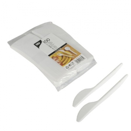 Нож 17.5см белый, 100шт детальная картинка 