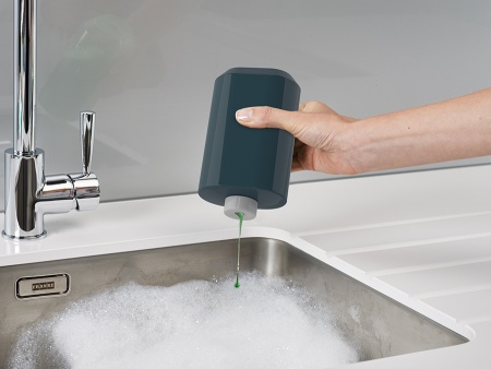 Органайзер для раковины с дозатором для мыла и бутылочкой SinkBase Plus серый - 85091 Joseph Joseph детальная картинка 