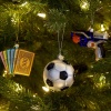 Новогоднее украшение из стекла Vondels "Футбольный мяч" 7см детальная картинка 
