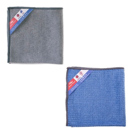 Набор из тряпки для стекол из микрофибры 30x30см и двусторонней тряпки из микрофибры 30x30см детальная картинка 
