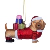 Новогоднее украшение из стекла Vondels "Такса Санта Клаус с подарками" 7.5см детальная картинка 