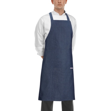 Фартук с нагрудником и карманом 90x85см - jeans - 60% хлопок, 40% полиэстер детальная картинка 