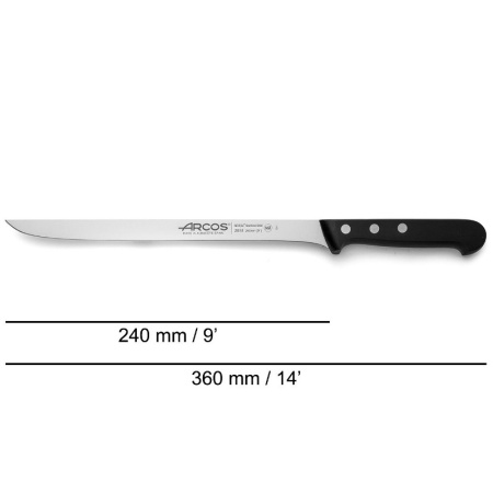 Нож для окорока 24см UNIVERSAL в наборе с мусатом детальная картинка 