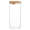 Стеклянная банка 1.9л квадратная 25x10см с бамбуковой крышкой детальная картинка 