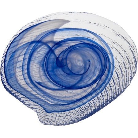 Блюдо стеклянное 25.5x23.5x(h)2.5см Clamocs синее детальная картинка 