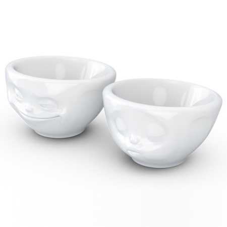 Набор чаш 100мл Tassen Grinning & Kissing белый, 2шт детальная картинка 