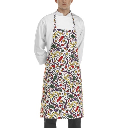 Фартук с нагрудником и карманом, колпак поварской - цвет spezie - 100% хлопок - 190г/м2 детальная картинка 