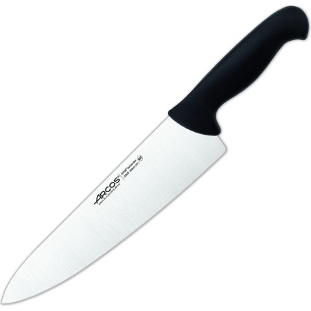 Нож поварской 25см шеф-нож широкий 2900 черный детальная картинка 