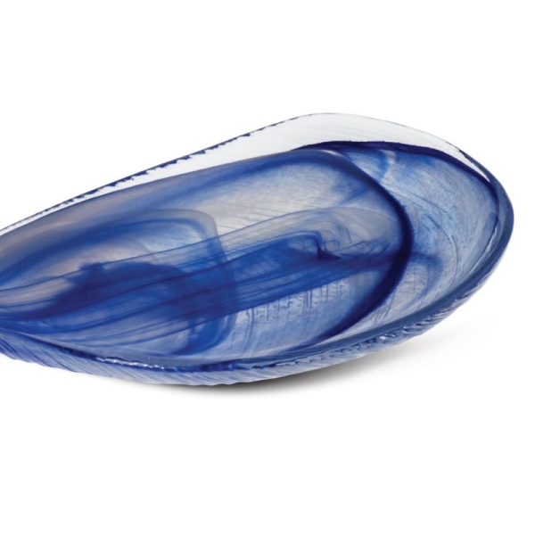 Фото Блюдо стеклянное 33x18x(h)4.5см Auster синее