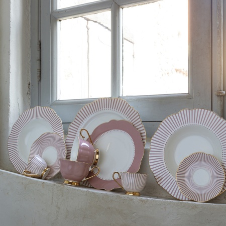 Чайная пара Madame de Recamie, розового цвета детальная картинка 