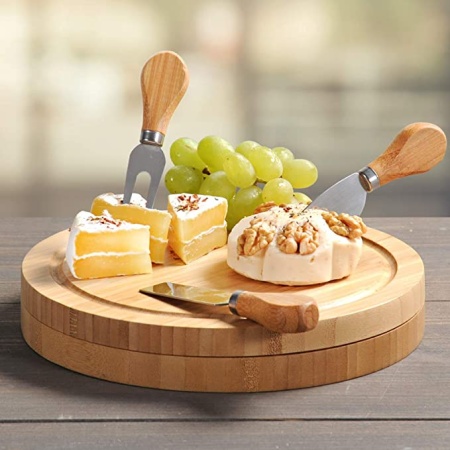 Доска разделочная для сыра Ø23x(h)3.6см бамбук детальная картинка 