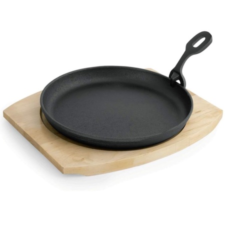 Сковорода Ø22см чугун WAS на деревянной подставке со cъемной ручкой детальная картинка 
