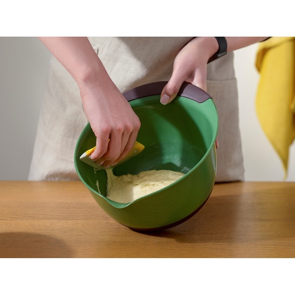 Фото Скребок-нож для теста 2в1 Hilly 10.7x8см светло-серый/желтый — Smart Solutions