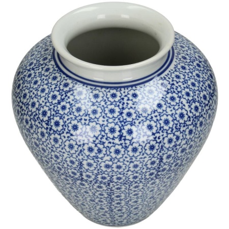 Ваза для цветов фарфоровая 18x18x20см синяя детальная картинка 