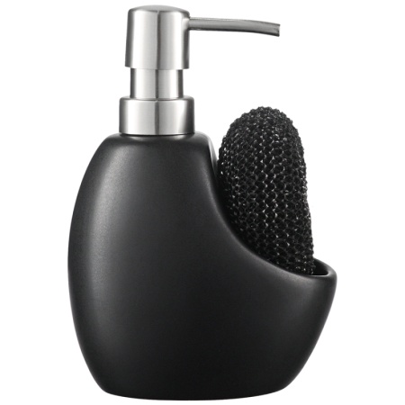 Диспенсер для мыла с подставкой для губки Lystad 460мл черный детальная картинка 