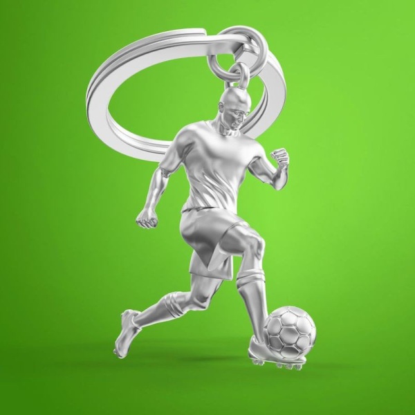 Фото Брелок для ключей "Футболист с мячом"