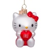 Новогоднее украшение из стекла Vondels "Hello Kitty с сердцем" 9см - в подарочной коробке детальная картинка 