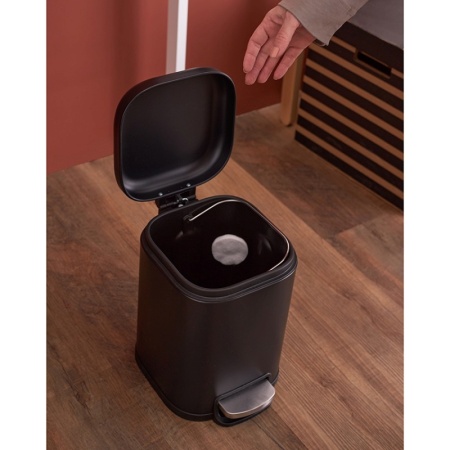 Ведро мусорное с педалью 6л графит детальная картинка 