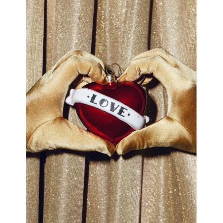 Украшение из стекла Vondels "Красное сердце Love" 8.5см детальная картинка 