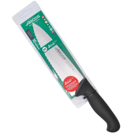 Нож поварской 20см с рифлением 2900 черный детальная картинка 