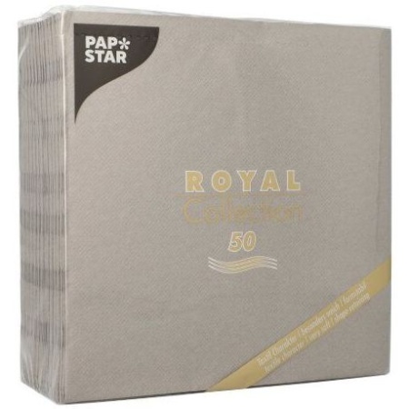 Салфетка 40x40см ROYAL Collection серая, 50шт детальная картинка 