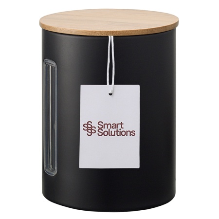 Набор банок для хранения Kaffi 1л матовые черные, 3шт — Smart Solutions детальная картинка 
