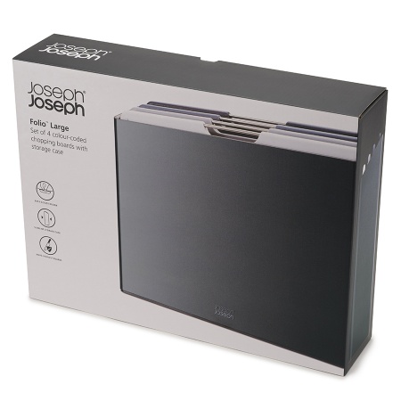 Набор разделочных досок 34x24см Folio Large графит, 4шт - 60184 Joseph Joseph детальная картинка 