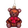 Новогоднее украшение из стекла Vondels "Мишка с бантом" 8.5см детальная картинка 