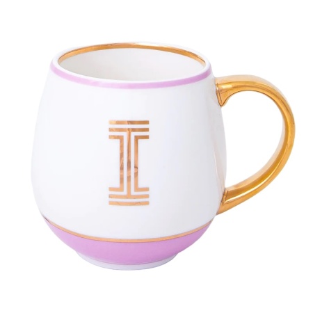 Кружка Library золотая буква «I» (розового цвета) детальная картинка 