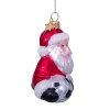 Новогоднее украшение из стекла Vondels "Санта Клаус с футбольным мячом" 8.5см детальная картинка 