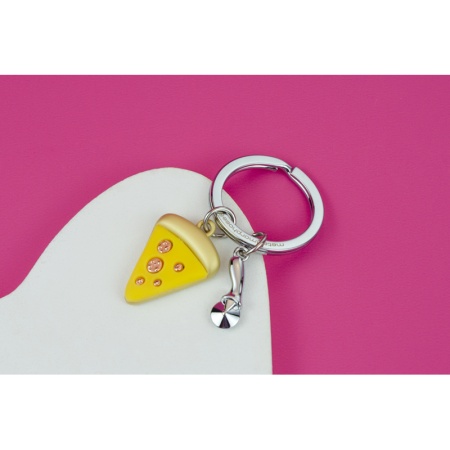 Брелок для ключей "Кусочек пиццы и нож для пиццы" детальная картинка 