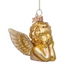 Новогоднее украшение из стекла Vondels "Золотой ангел" 7см детальная картинка 