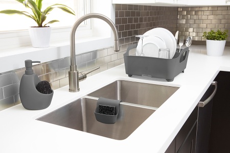 Сушилка для посуды Tub 36x34см темно-серая детальная картинка 