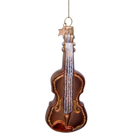 Новогоднее украшение из стекла Vondels "Скрипка" 9.5см детальная картинка 