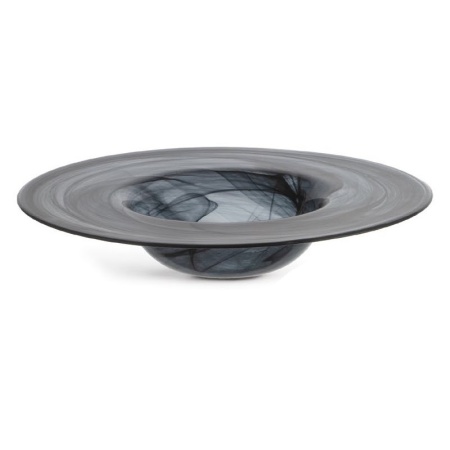 Блюдо для пасты Ø25x(h)4.5см Gusto стеклянное черный дым детальная картинка 