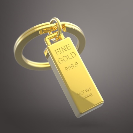 Брелок для ключей "Слиток золота" детальная картинка 