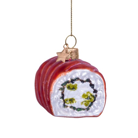 Новогоднее украшение из стекла Vondels "Суши с лососем" 5см детальная картинка 