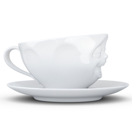 Чашка с блюдцем 200мл Tassen Laughing белая детальная картинка 