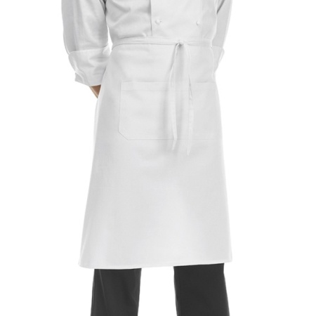 Передник с карманом 70x70см Egochef белый - 80% полиэстер, 20% хлопок детальная картинка 