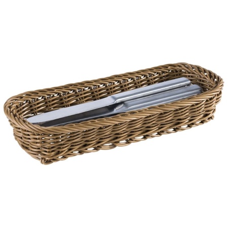 Корзинка для столовых приборов 27x10x4.5см коричневая APS детальная картинка 