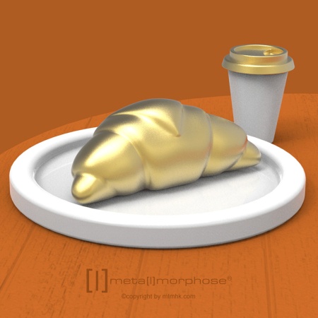 Брелок для ключей "Круассан со стаканом кофе" детальная картинка 