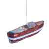 Новогоднее украшение из стекла Vondels "Бело-коричневая лодка" 3.5см детальная картинка 