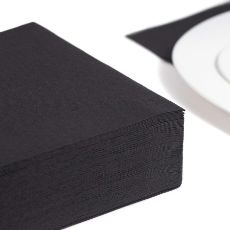 Салфетка 40x40см ROYAL Collection черная, 50шт детальная картинка 